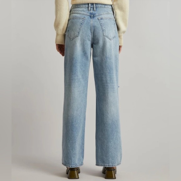 Frame Le High N Tight Wide Leg Bilson Rips Wash Distressed Jean 27 - Picture 4 of 8